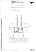 MANET-Schiebetürsystem, Bodenführung eingelassen (untere Bodenführung mit Bürstendichtung), für 10 und 12 mm Glas